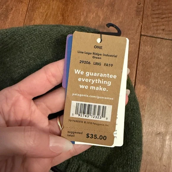 Patagonia Green Brodeo Logo Beanie Winter Hat - Picture 8 of 10